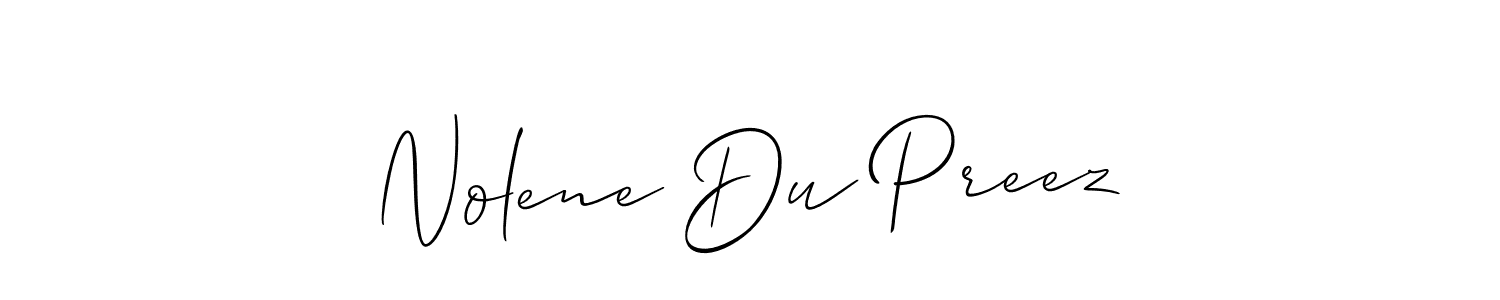 How to make Nolene Du Preez signature? Allison_Script is a professional autograph style. Create handwritten signature for Nolene Du Preez name. Nolene Du Preez signature style 2 images and pictures png