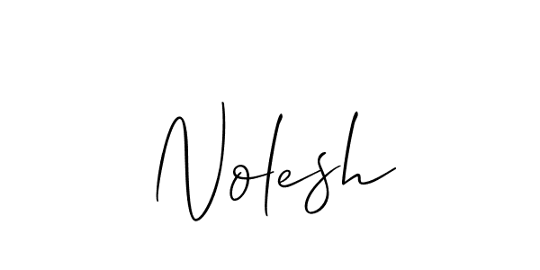 Create a beautiful signature design for name Nolesh. With this signature (Allison_Script) fonts, you can make a handwritten signature for free. Nolesh signature style 2 images and pictures png