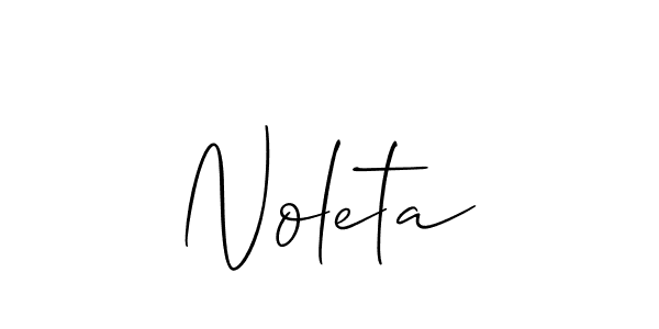 The best way (Allison_Script) to make a short signature is to pick only two or three words in your name. The name Noleta include a total of six letters. For converting this name. Noleta signature style 2 images and pictures png