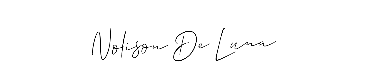 This is the best signature style for the Nolison De Luna name. Also you like these signature font (Allison_Script). Mix name signature. Nolison De Luna signature style 2 images and pictures png