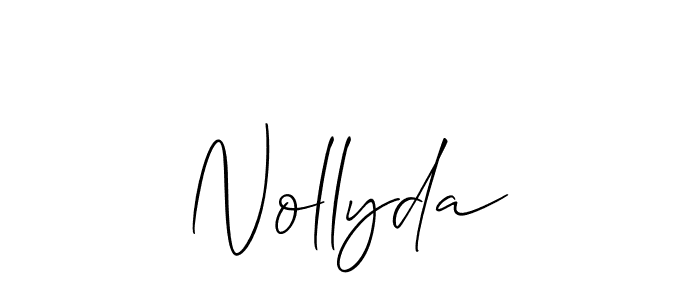 How to make Nollyda signature? Allison_Script is a professional autograph style. Create handwritten signature for Nollyda name. Nollyda signature style 2 images and pictures png