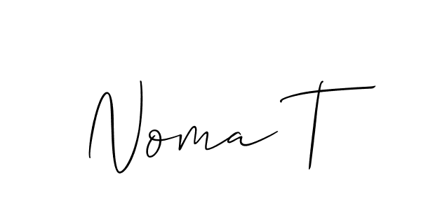 The best way (Allison_Script) to make a short signature is to pick only two or three words in your name. The name Noma T include a total of six letters. For converting this name. Noma T signature style 2 images and pictures png