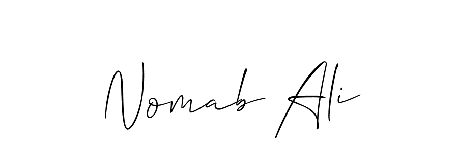 Make a beautiful signature design for name Nomab Ali. With this signature (Allison_Script) style, you can create a handwritten signature for free. Nomab Ali signature style 2 images and pictures png