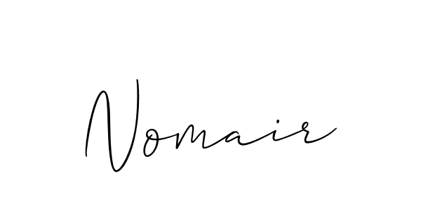 Design your own signature with our free online signature maker. With this signature software, you can create a handwritten (Allison_Script) signature for name Nomair. Nomair signature style 2 images and pictures png