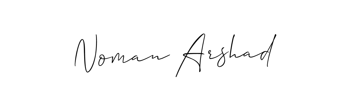 Design your own signature with our free online signature maker. With this signature software, you can create a handwritten (Allison_Script) signature for name Noman Arshad. Noman Arshad signature style 2 images and pictures png