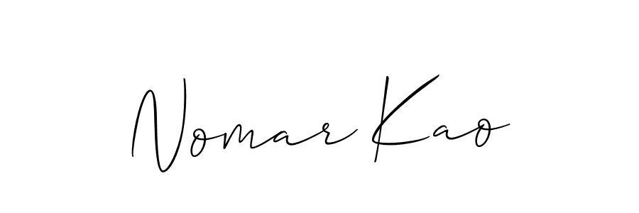 The best way (Allison_Script) to make a short signature is to pick only two or three words in your name. The name Nomar Kao include a total of six letters. For converting this name. Nomar Kao signature style 2 images and pictures png