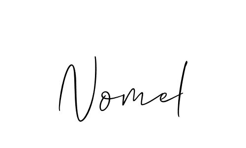 How to make Nomel name signature. Use Allison_Script style for creating short signs online. This is the latest handwritten sign. Nomel signature style 2 images and pictures png