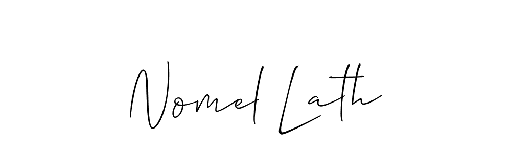 Also You can easily find your signature by using the search form. We will create Nomel Lath name handwritten signature images for you free of cost using Allison_Script sign style. Nomel Lath signature style 2 images and pictures png