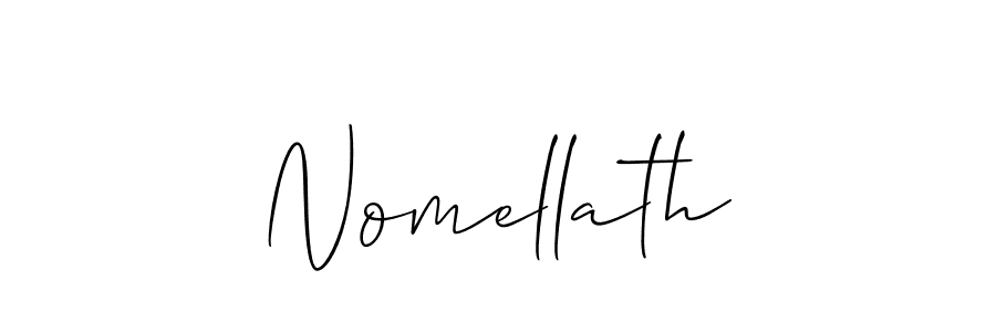 Use a signature maker to create a handwritten signature online. With this signature software, you can design (Allison_Script) your own signature for name Nomellath. Nomellath signature style 2 images and pictures png