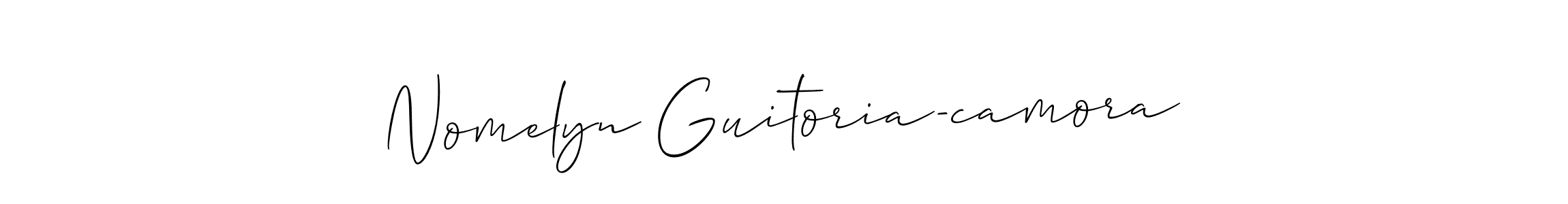 Create a beautiful signature design for name Nomelyn Guitoria-camora. With this signature (Allison_Script) fonts, you can make a handwritten signature for free. Nomelyn Guitoria-camora signature style 2 images and pictures png