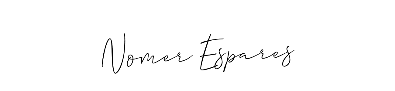 Also we have Nomer Espares name is the best signature style. Create professional handwritten signature collection using Allison_Script autograph style. Nomer Espares signature style 2 images and pictures png