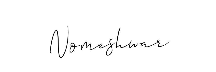 if you are searching for the best signature style for your name Nomeshwar. so please give up your signature search. here we have designed multiple signature styles  using Allison_Script. Nomeshwar signature style 2 images and pictures png