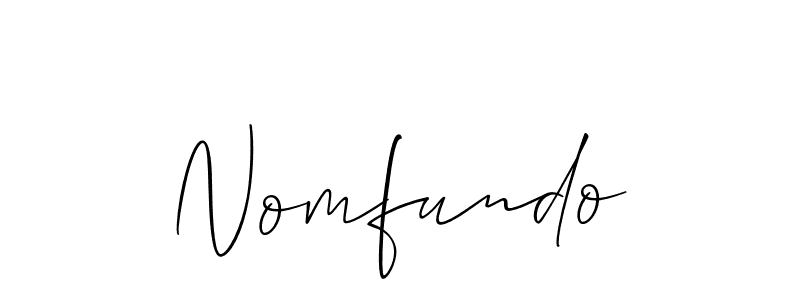 if you are searching for the best signature style for your name Nomfundo. so please give up your signature search. here we have designed multiple signature styles  using Allison_Script. Nomfundo signature style 2 images and pictures png