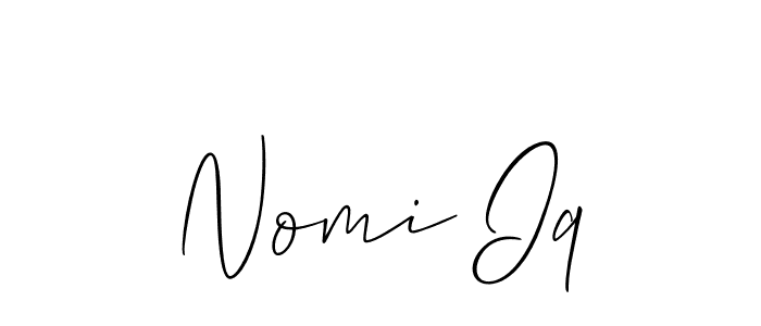 How to make Nomi Iq name signature. Use Allison_Script style for creating short signs online. This is the latest handwritten sign. Nomi Iq signature style 2 images and pictures png