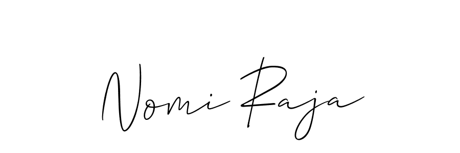 It looks lik you need a new signature style for name Nomi Raja. Design unique handwritten (Allison_Script) signature with our free signature maker in just a few clicks. Nomi Raja signature style 2 images and pictures png