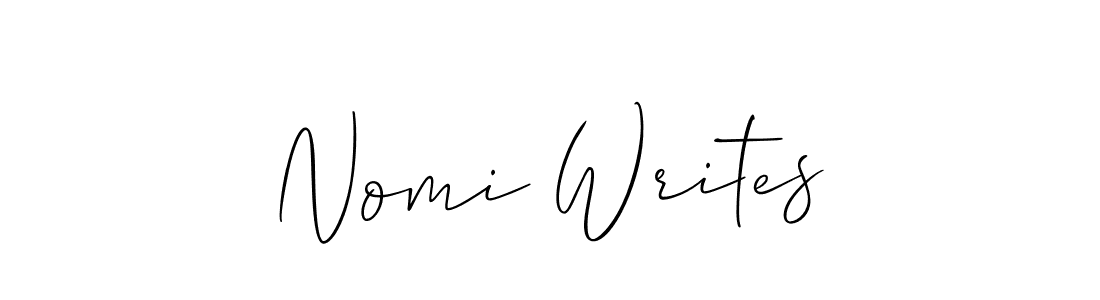if you are searching for the best signature style for your name Nomi Writes. so please give up your signature search. here we have designed multiple signature styles  using Allison_Script. Nomi Writes signature style 2 images and pictures png