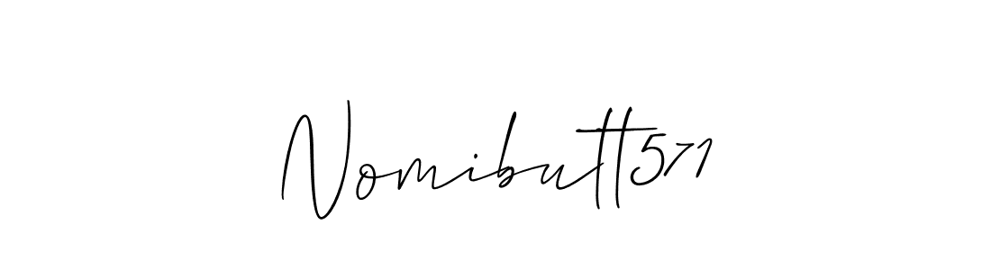 Design your own signature with our free online signature maker. With this signature software, you can create a handwritten (Allison_Script) signature for name Nomibutt571. Nomibutt571 signature style 2 images and pictures png