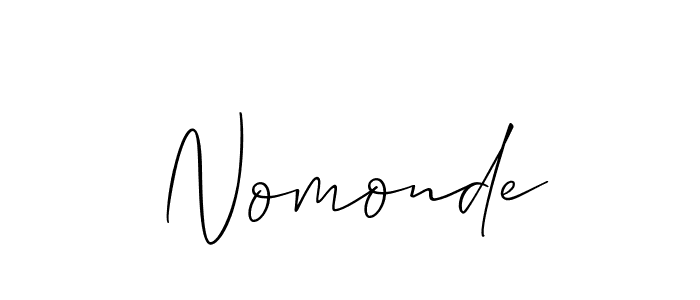 if you are searching for the best signature style for your name Nomonde. so please give up your signature search. here we have designed multiple signature styles  using Allison_Script. Nomonde signature style 2 images and pictures png