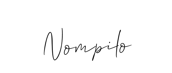 Also we have Nompilo name is the best signature style. Create professional handwritten signature collection using Allison_Script autograph style. Nompilo signature style 2 images and pictures png