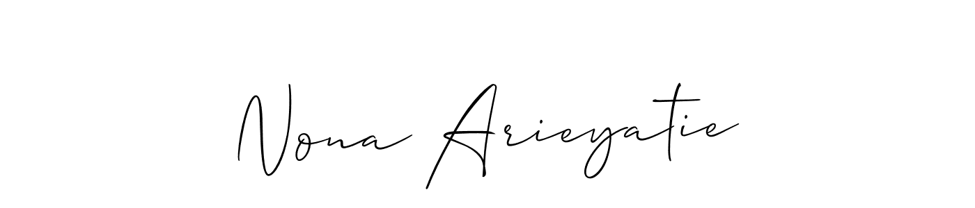 How to Draw Nona Arieyatie signature style? Allison_Script is a latest design signature styles for name Nona Arieyatie. Nona Arieyatie signature style 2 images and pictures png
