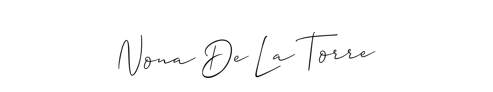 if you are searching for the best signature style for your name Nona De La Torre. so please give up your signature search. here we have designed multiple signature styles  using Allison_Script. Nona De La Torre signature style 2 images and pictures png