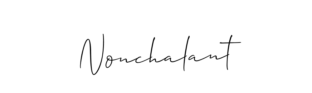 Use a signature maker to create a handwritten signature online. With this signature software, you can design (Allison_Script) your own signature for name Nonchalant. Nonchalant signature style 2 images and pictures png