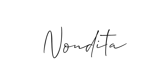 Design your own signature with our free online signature maker. With this signature software, you can create a handwritten (Allison_Script) signature for name Nondita. Nondita signature style 2 images and pictures png