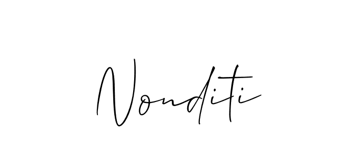 Design your own signature with our free online signature maker. With this signature software, you can create a handwritten (Allison_Script) signature for name Nonditi. Nonditi signature style 2 images and pictures png