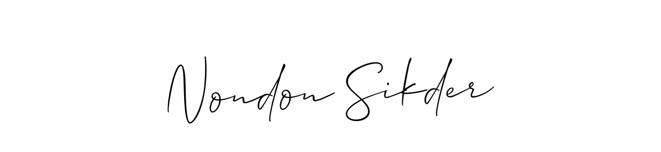 How to Draw Nondon Sikder signature style? Allison_Script is a latest design signature styles for name Nondon Sikder. Nondon Sikder signature style 2 images and pictures png