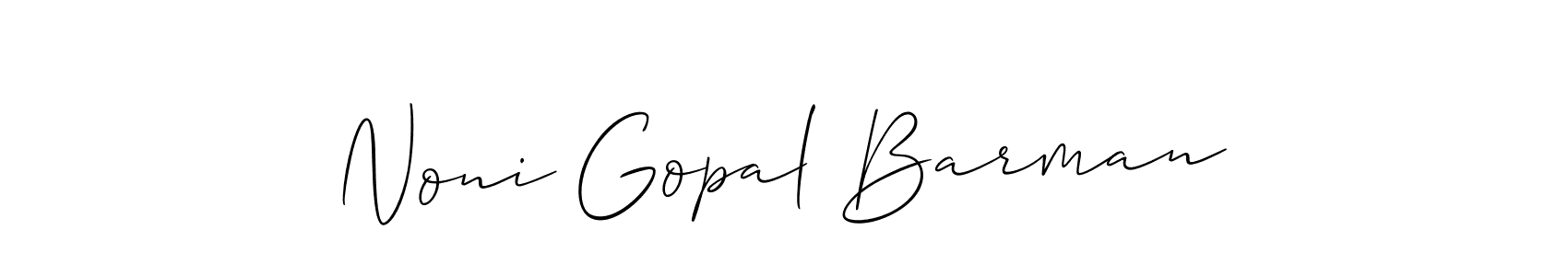 How to make Noni Gopal Barman name signature. Use Allison_Script style for creating short signs online. This is the latest handwritten sign. Noni Gopal Barman signature style 2 images and pictures png