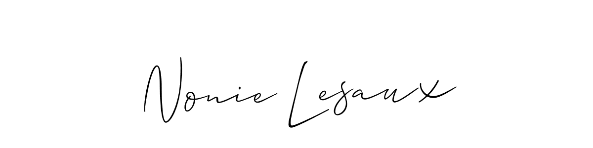 Create a beautiful signature design for name Nonie Lesaux. With this signature (Allison_Script) fonts, you can make a handwritten signature for free. Nonie Lesaux signature style 2 images and pictures png