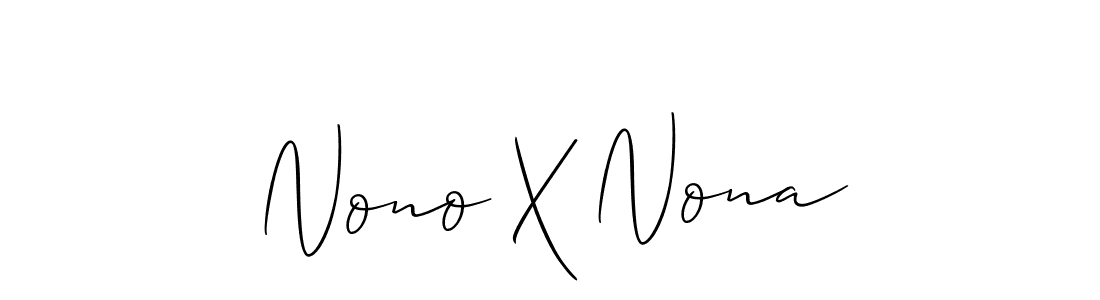 Use a signature maker to create a handwritten signature online. With this signature software, you can design (Allison_Script) your own signature for name Nono X Nona. Nono X Nona signature style 2 images and pictures png