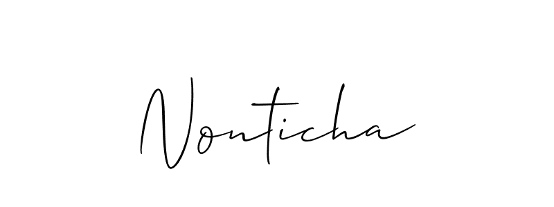 Use a signature maker to create a handwritten signature online. With this signature software, you can design (Allison_Script) your own signature for name Nonticha. Nonticha signature style 2 images and pictures png