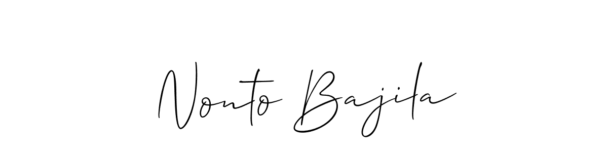 Make a short Nonto Bajila signature style. Manage your documents anywhere anytime using Allison_Script. Create and add eSignatures, submit forms, share and send files easily. Nonto Bajila signature style 2 images and pictures png