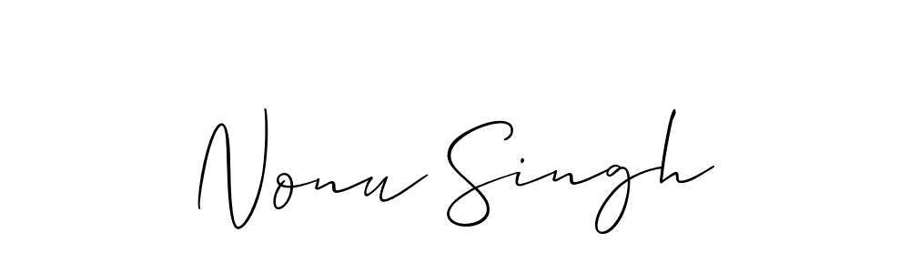 Also You can easily find your signature by using the search form. We will create Nonu Singh name handwritten signature images for you free of cost using Allison_Script sign style. Nonu Singh signature style 2 images and pictures png