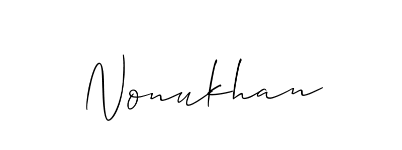 Allison_Script is a professional signature style that is perfect for those who want to add a touch of class to their signature. It is also a great choice for those who want to make their signature more unique. Get Nonukhan name to fancy signature for free. Nonukhan signature style 2 images and pictures png