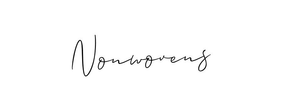 Allison_Script is a professional signature style that is perfect for those who want to add a touch of class to their signature. It is also a great choice for those who want to make their signature more unique. Get Nonwovens name to fancy signature for free. Nonwovens signature style 2 images and pictures png