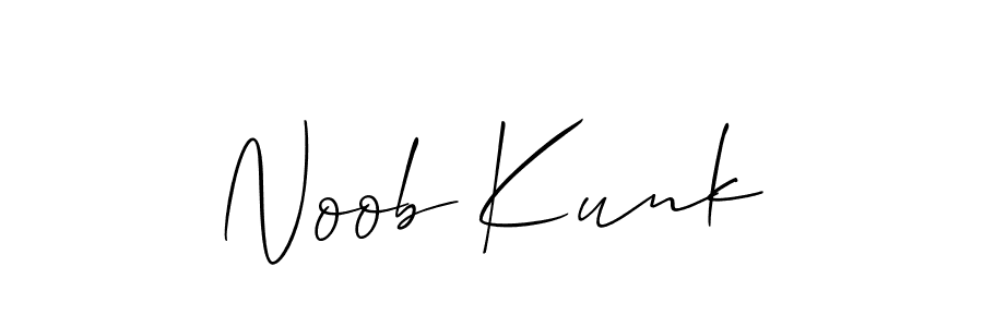 Use a signature maker to create a handwritten signature online. With this signature software, you can design (Allison_Script) your own signature for name Noob Kunk. Noob Kunk signature style 2 images and pictures png