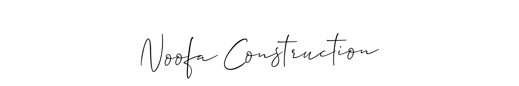 Create a beautiful signature design for name Noofa Construction. With this signature (Allison_Script) fonts, you can make a handwritten signature for free. Noofa Construction signature style 2 images and pictures png