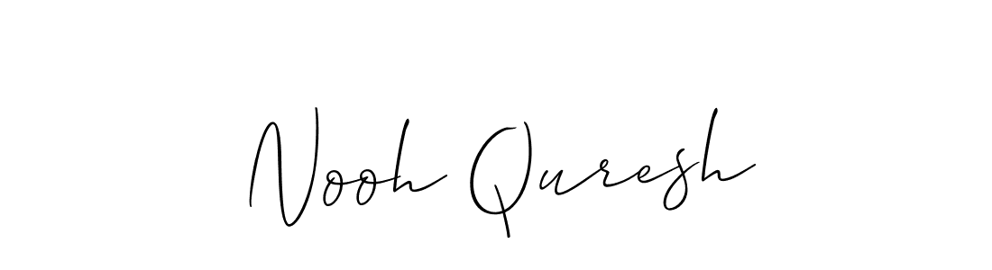 How to make Nooh Quresh name signature. Use Allison_Script style for creating short signs online. This is the latest handwritten sign. Nooh Quresh signature style 2 images and pictures png