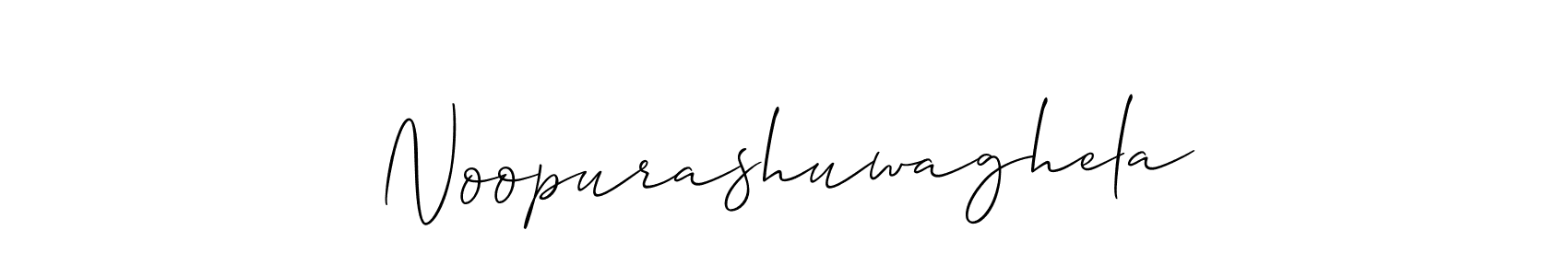 It looks lik you need a new signature style for name Noopurashuwaghela. Design unique handwritten (Allison_Script) signature with our free signature maker in just a few clicks. Noopurashuwaghela signature style 2 images and pictures png