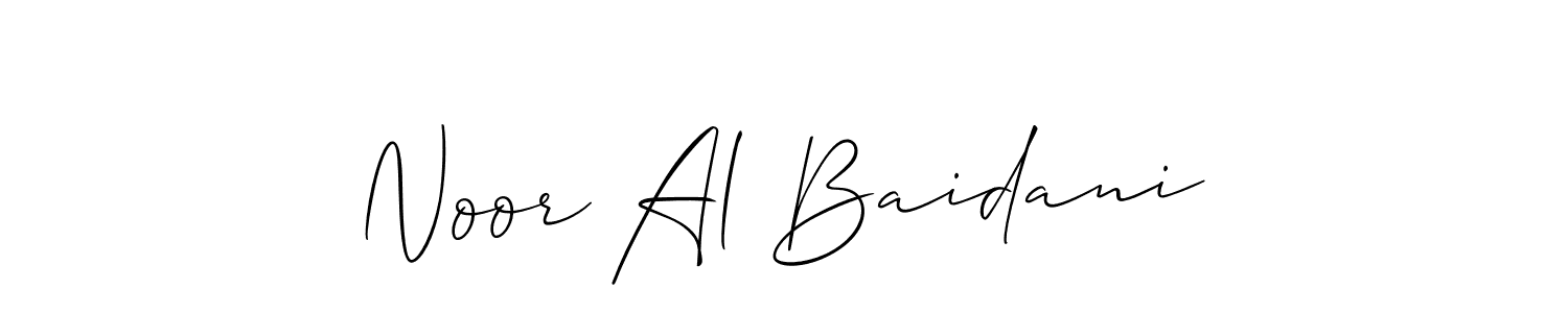 How to Draw Noor Al Baidani signature style? Allison_Script is a latest design signature styles for name Noor Al Baidani. Noor Al Baidani signature style 2 images and pictures png