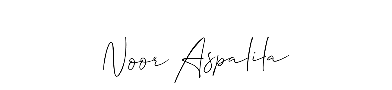 Create a beautiful signature design for name Noor Aspalila. With this signature (Allison_Script) fonts, you can make a handwritten signature for free. Noor Aspalila signature style 2 images and pictures png