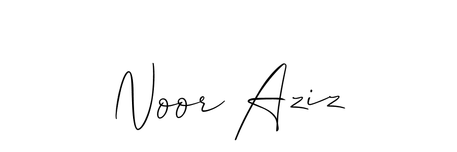 Make a beautiful signature design for name Noor Aziz. With this signature (Allison_Script) style, you can create a handwritten signature for free. Noor Aziz signature style 2 images and pictures png