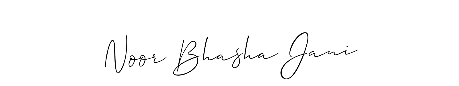 The best way (Allison_Script) to make a short signature is to pick only two or three words in your name. The name Noor Bhasha Jani include a total of six letters. For converting this name. Noor Bhasha Jani signature style 2 images and pictures png