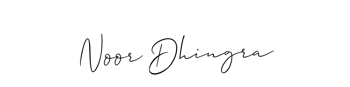 Create a beautiful signature design for name Noor Dhingra. With this signature (Allison_Script) fonts, you can make a handwritten signature for free. Noor Dhingra signature style 2 images and pictures png