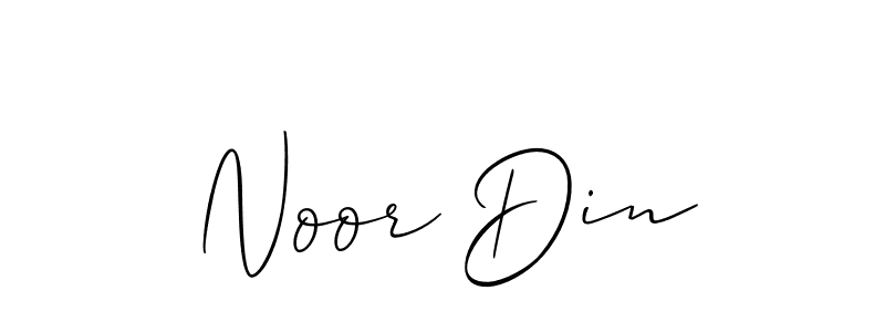 Allison_Script is a professional signature style that is perfect for those who want to add a touch of class to their signature. It is also a great choice for those who want to make their signature more unique. Get Noor Din name to fancy signature for free. Noor Din signature style 2 images and pictures png