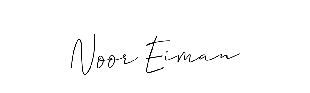 if you are searching for the best signature style for your name Noor Eiman. so please give up your signature search. here we have designed multiple signature styles  using Allison_Script. Noor Eiman signature style 2 images and pictures png
