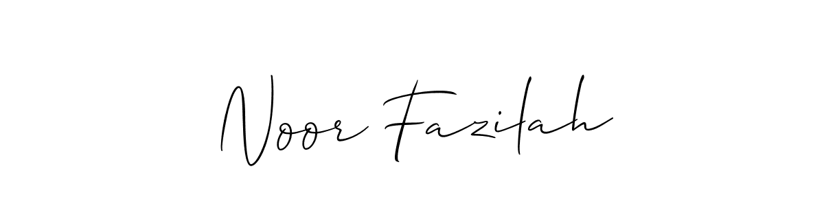 How to make Noor Fazilah name signature. Use Allison_Script style for creating short signs online. This is the latest handwritten sign. Noor Fazilah signature style 2 images and pictures png
