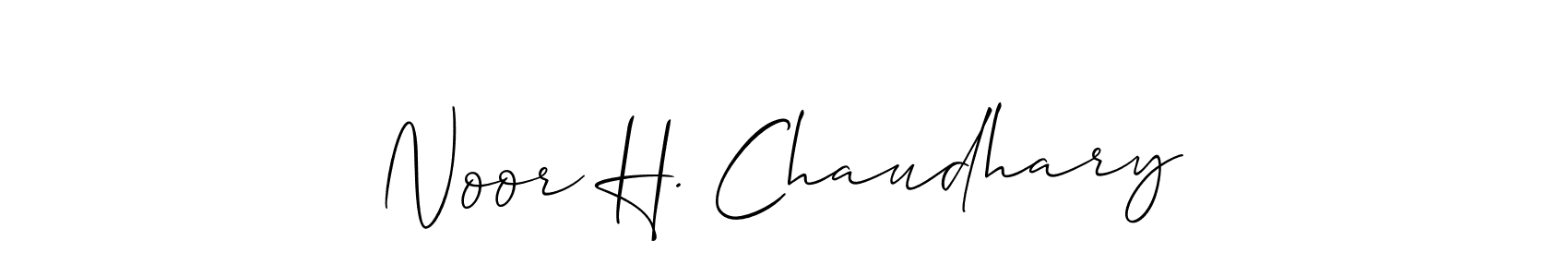 The best way (Allison_Script) to make a short signature is to pick only two or three words in your name. The name Noor H. Chaudhary include a total of six letters. For converting this name. Noor H. Chaudhary signature style 2 images and pictures png